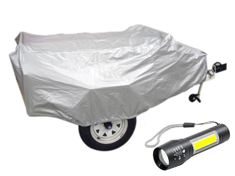 Auto Gear Silver Trailer Cover with Nose Cone and Torch