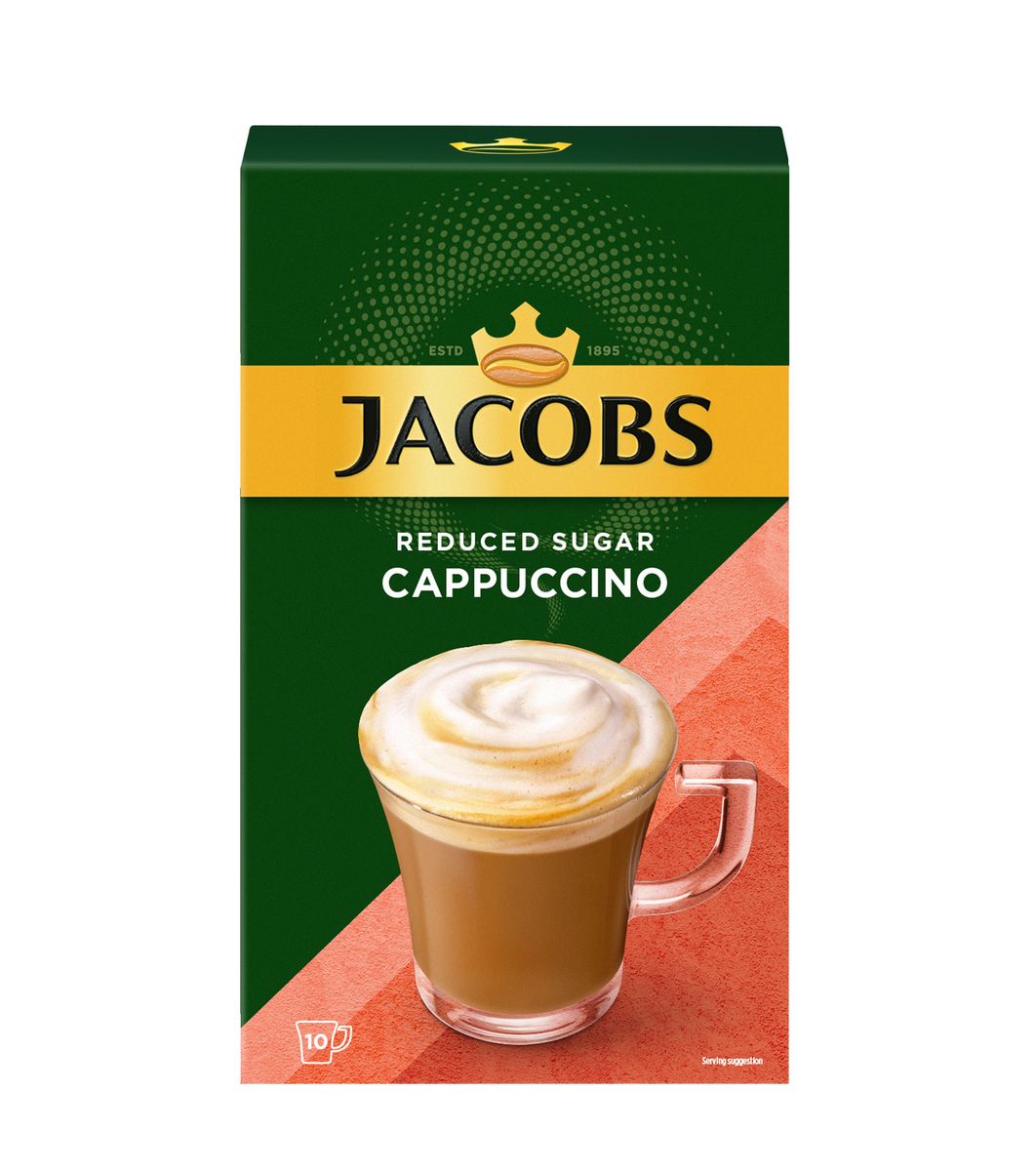 Jacobs Reduced Sugar Cappuccino Instant Coffee Pack of 10 sticks Shop