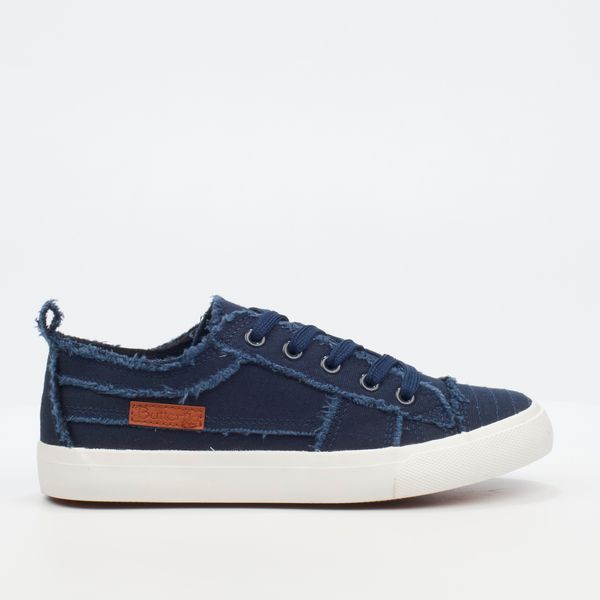 Women Blue Canvas Plain Casual image