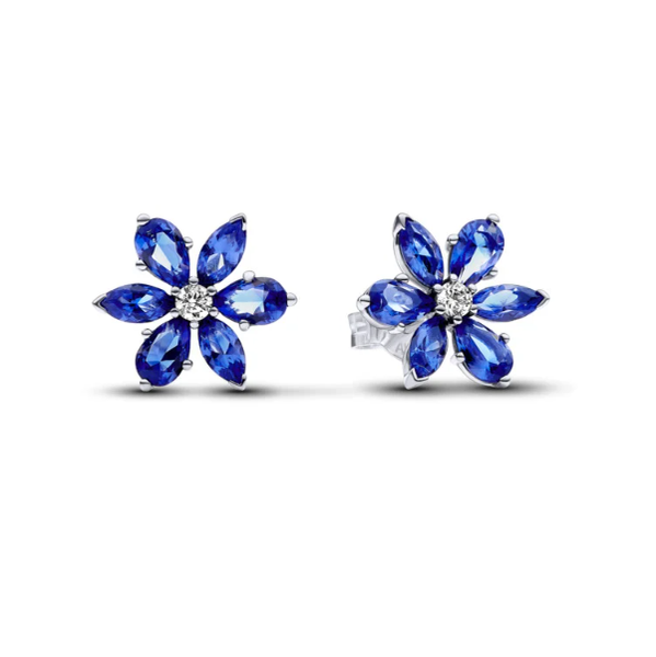 Cosmic 925 Sparkling Blue Herbarium Crystal Stud Earrings