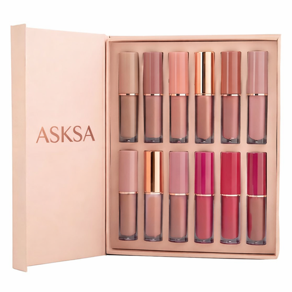 12 Colors Matte Liquid Lipstick Set - Waterproof Long Lasting