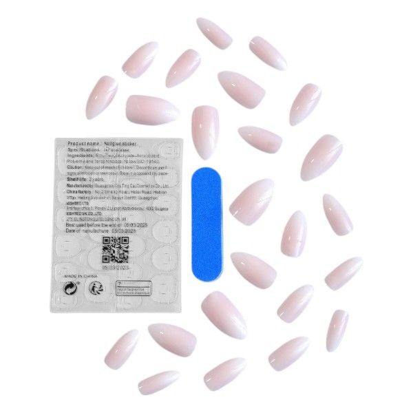 24 Piece - Almond-Shaped Press-On Nails - Ombre Pink