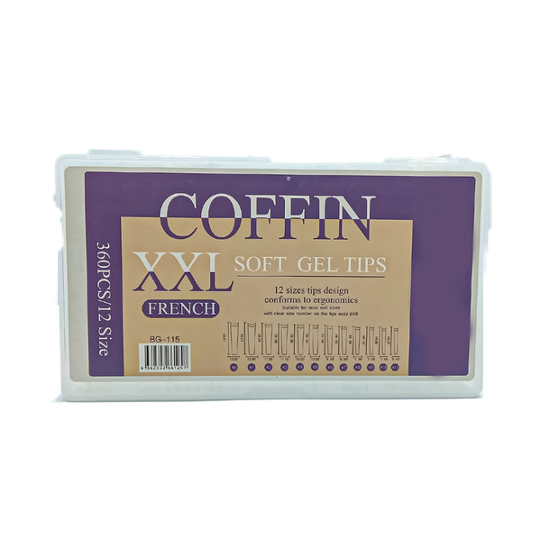 Coffin Soft Gel Tips XXL - 360 Pieces