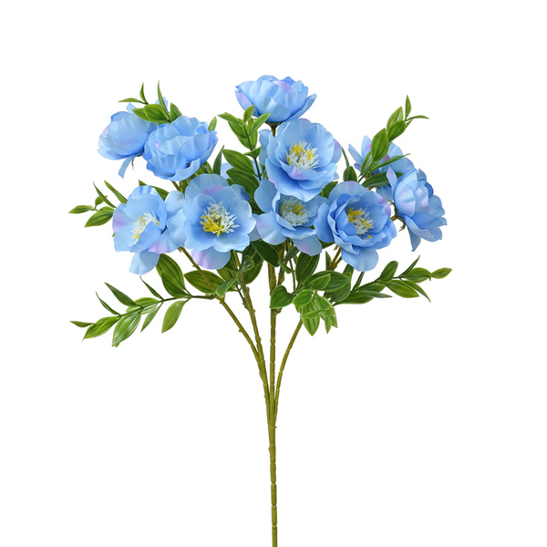 5 Piece Artificial Flower Decoration Set - Blue