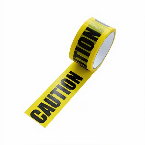 Party Caution Barrier Yellow &amp; Black Tape (100m) Non Adhesive (Pack of 2)