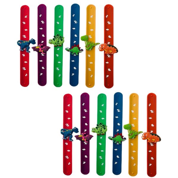 Dinosaur Silicone Slap Bracelets - Pack of 12