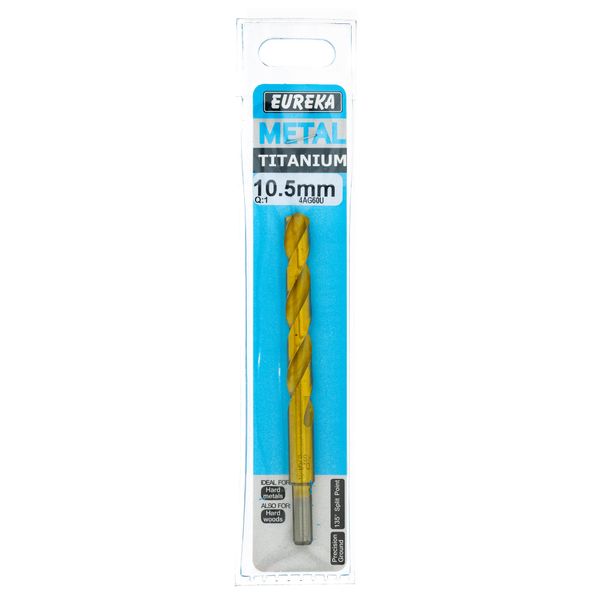 EUREKA DRILL BITS HSS Titanium Gold 10.5mm Q:1 for Metal 4AG60U