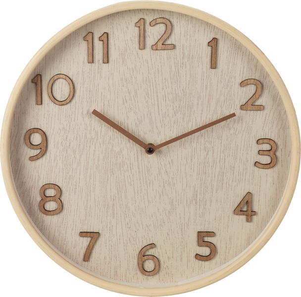 Battery Powered Analogue Wall Clock Cream 38cm