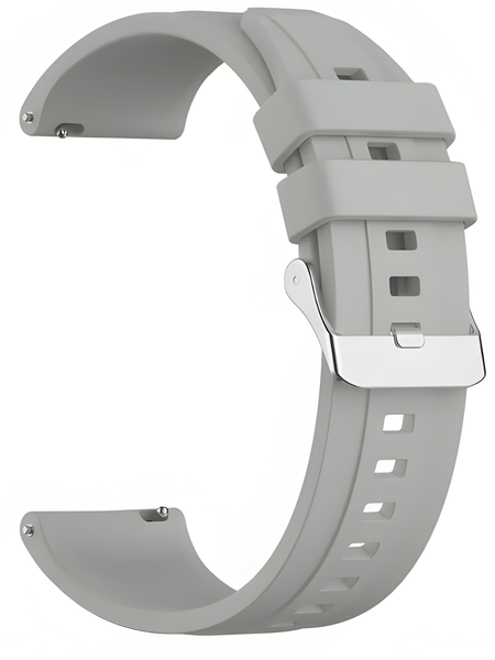 Silicone Strap for Garmin Vivoactive 5 with Silver buckle -Grey