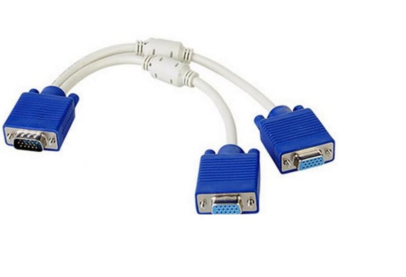 VGA Male To 2 VGA Female Converter(15 Pin Cable)