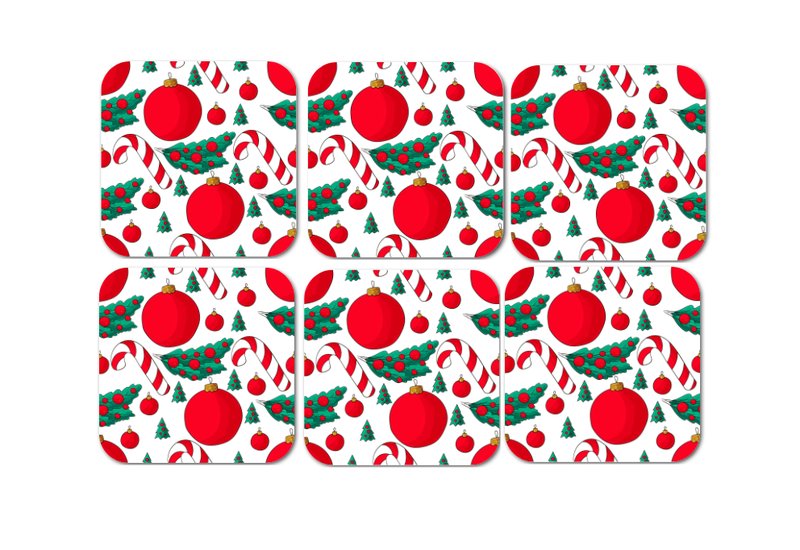 Christmas Wooden Coaster - Bold Red Coasters for a Festive Holiday Touch