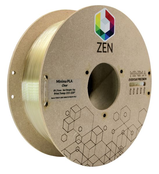 ZEN 3D Printing Filament PLA 1.75mm - Up to 800mm/s - Clear - 1KG