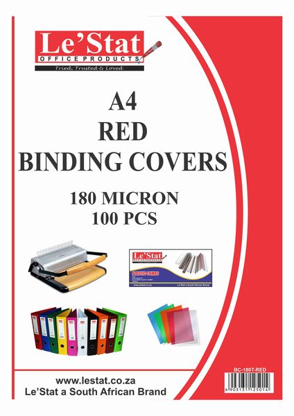 Le' Stat A4 PVC Plastic Binding Covers 180 Micron