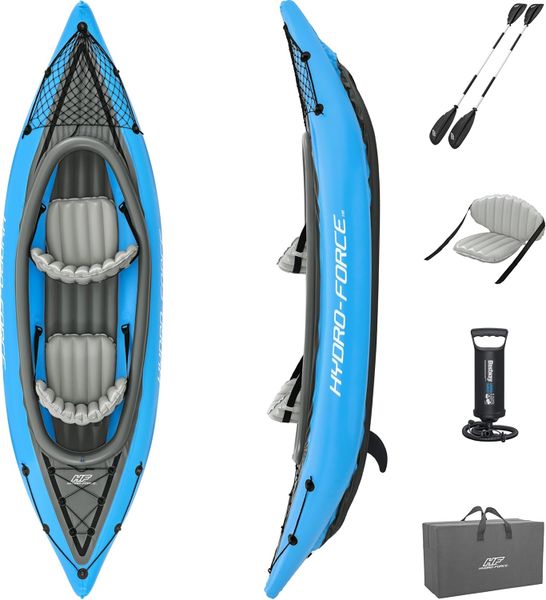 Inflatable 2 Seat Single Kayak Kit - 397/400lbs Capacity