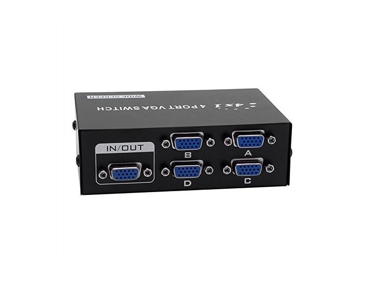 4 Port VGA Switch Monitor Sharing Box Supports 1920x1080 Resolution