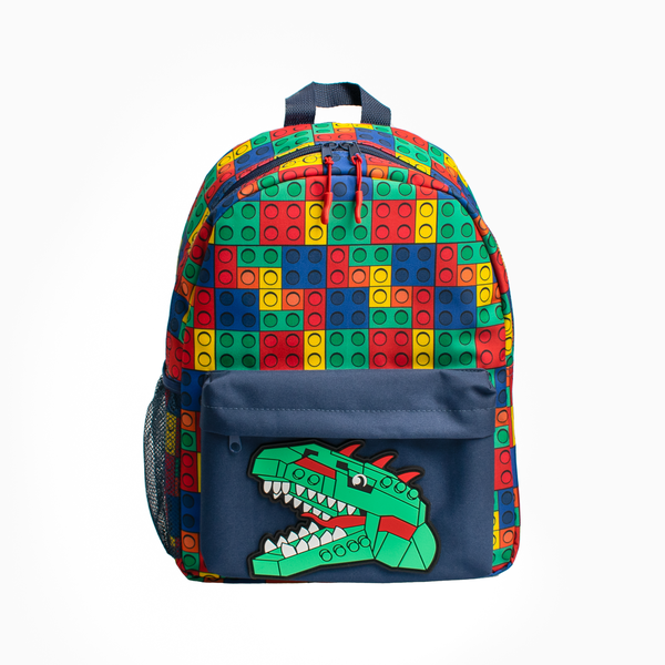 SQUIGGLE Dino Blocks Fashion Kids Boys Backpack - Fun &amp; Durable Design
