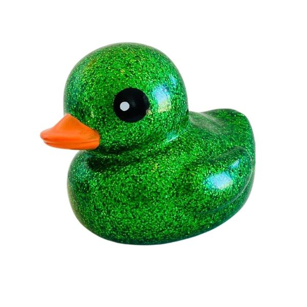 Large Squeaking Glitter Rubber Duckie For Bath, Pools &amp; Ponds (13cm)