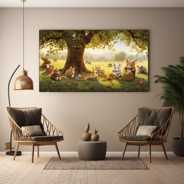 Canvas Wall Art - Girafe Garden Gala - BK0085