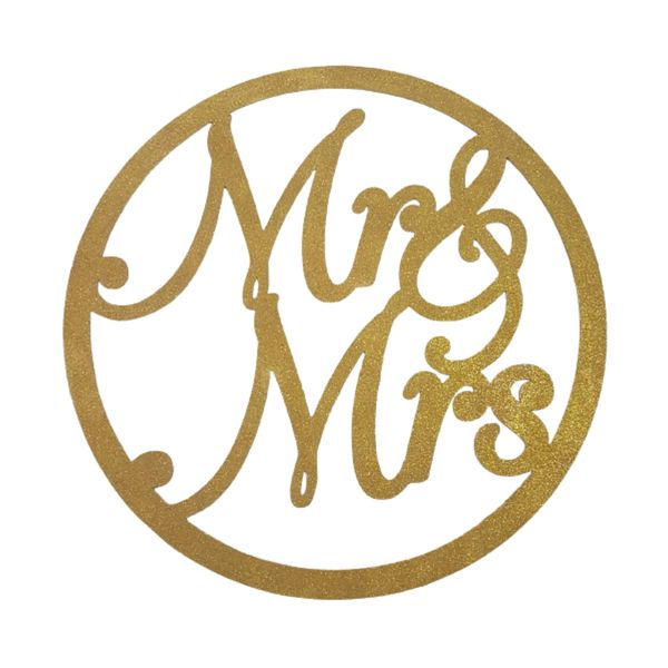 Round Wooden Mr &amp; Mrs Sign - 74cm