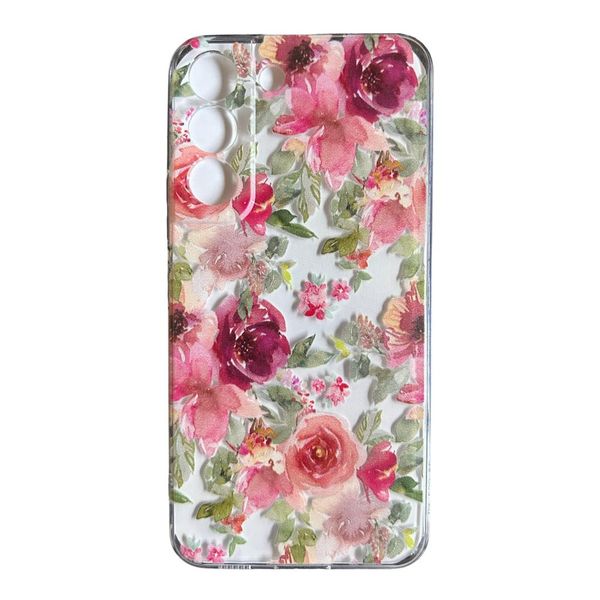 AMA Silicone Protective Floral Clear Phone Case For Samsung S22 Ultra