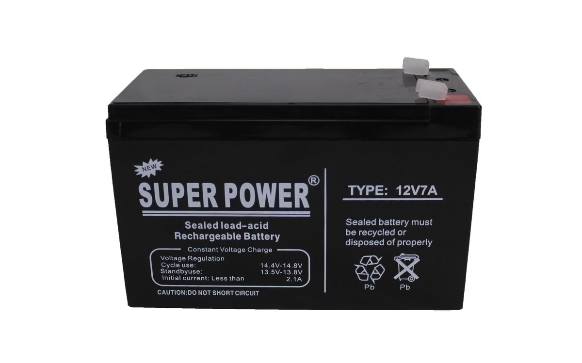 12V 7AH Super Power Sealed Rechargeable Battery