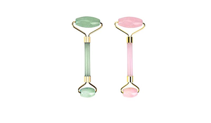 Noiseless Jade roller And Rose Quartz Roller Bundle