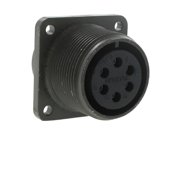 XY3102A-14S-6S: MIL-DTL-5015 Square Flange Receptacle, 6-Pole