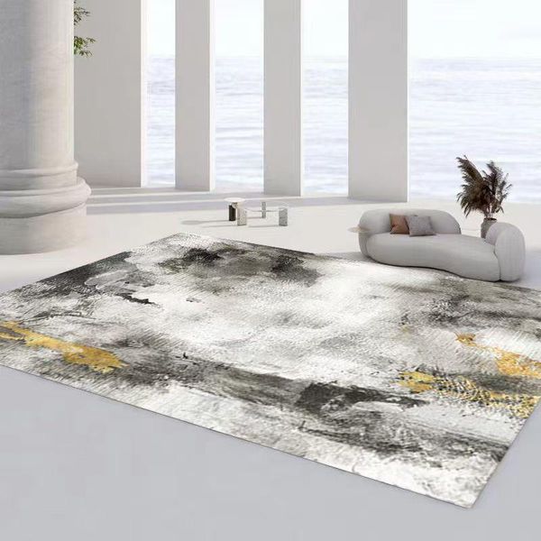 Modern Design Area Carpet 200L x 150W - Gold &amp; Grey