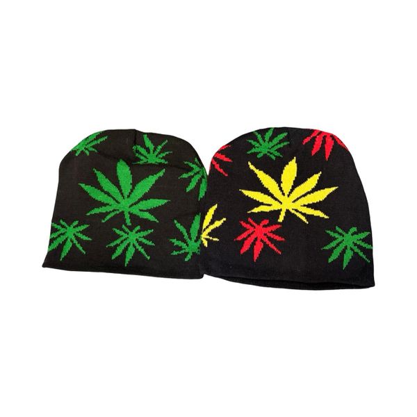 Rizelli Rasta Leaf Beanie Set - 2-Pack