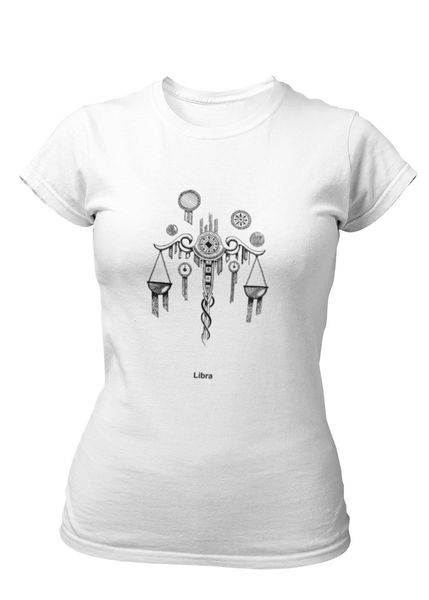 PepperSt Ladies White T-Shirt - Libra