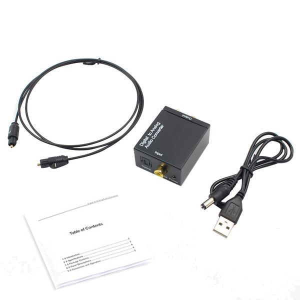 Optical Coaxial Toslink Digital to Analog Audio Adapter RCA L/R 3.5mm