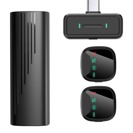 2-in-1 Type-C Wireless Dual Lavalier Microphone 2.4GHz with Charging Case Image