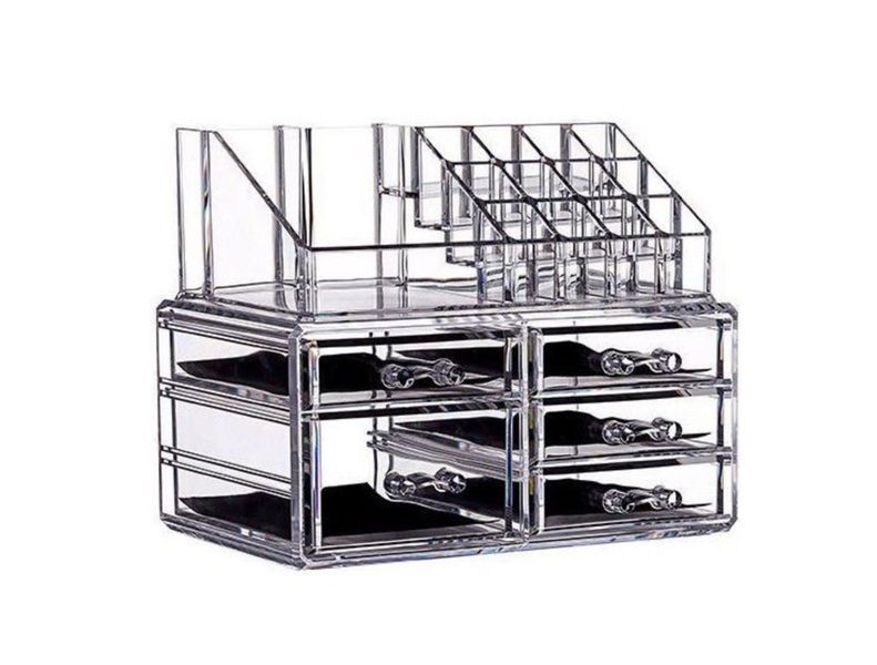 Cosmetic Makeup Organiser with 4 Draws and 12 Brush Cups