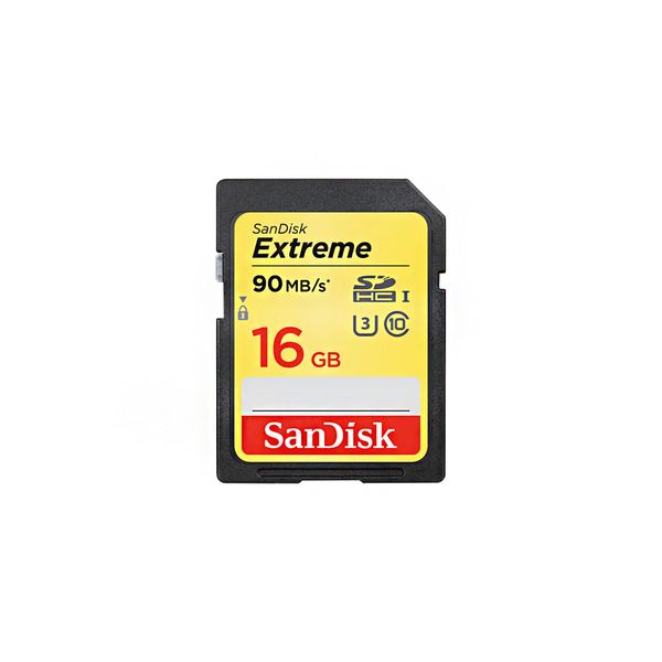 Sandisk Extreme 16gb SDHC Memory Card Up to 90mbs. Uhs I. Class 10. U3. V30