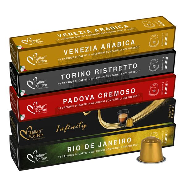 Italian Alu Variety Pack (No Decaffe) - 50 Nespresso compatible capsules