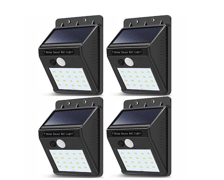 4 Piece Solar Sensor LED Wall Light