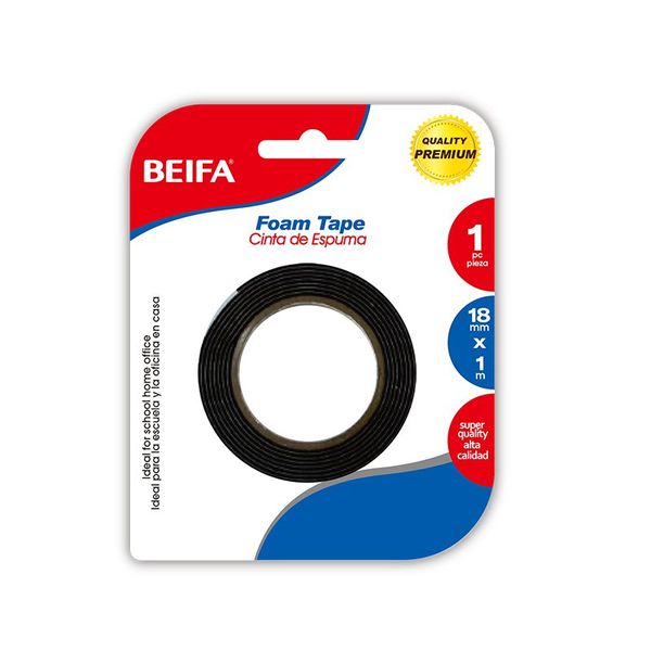Black Eva Foam Tape-18mm x 1m,Thickness-1mm-12 x Rolls