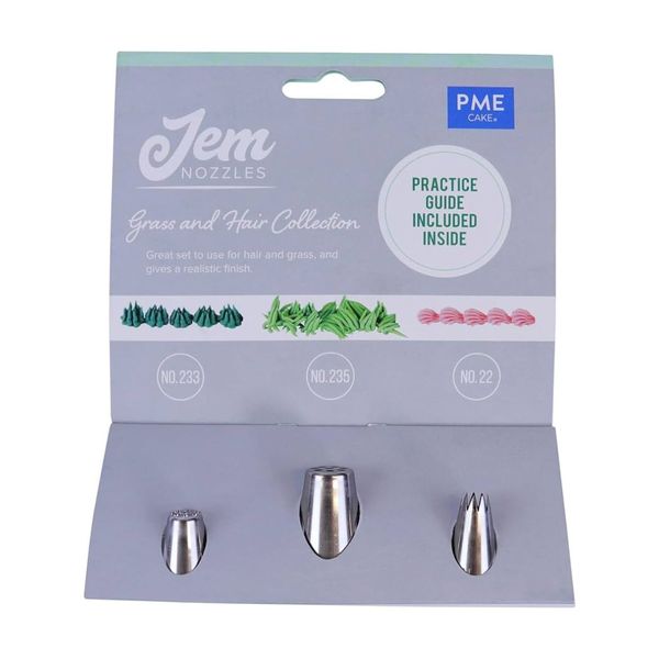 PME JEM Icing Tip Nozzles Cake Decorating Grass &amp; Hair Collection