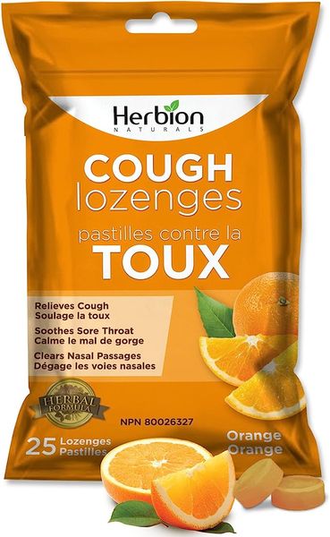 Herbion Naturals Cough Lozenges with Natural Orange Flavour, 25 Drops
