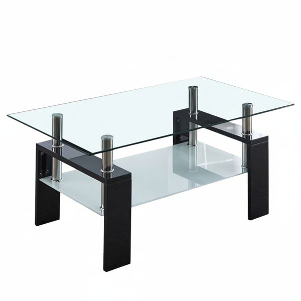 Nu Dekor - Stanley 2 Tier Glass Coffee Table