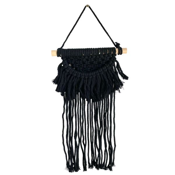 Hand Woven Macrame Wall Hanger - Black