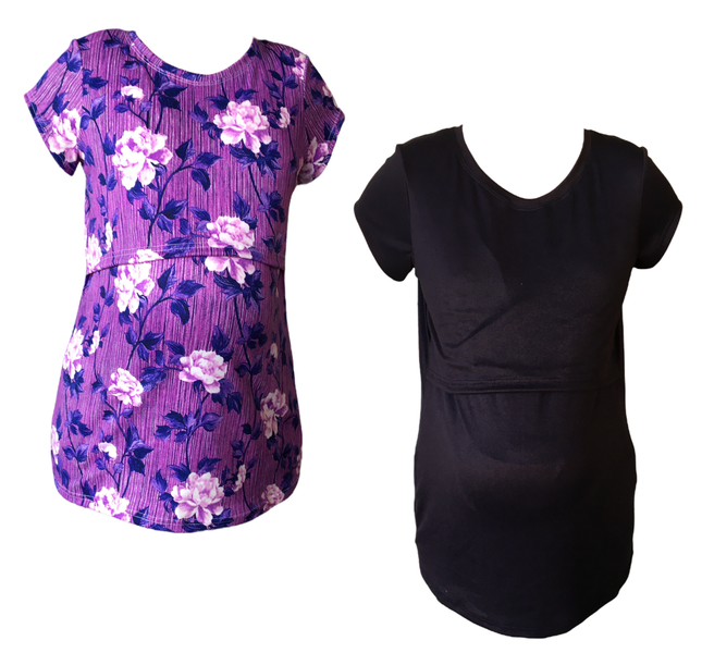 2 Pack-Purple Floral &amp; Black image