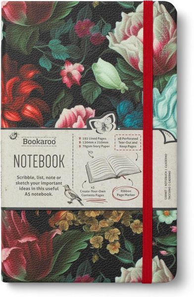 Bookaroo A5 Journal Dark Floral Lined