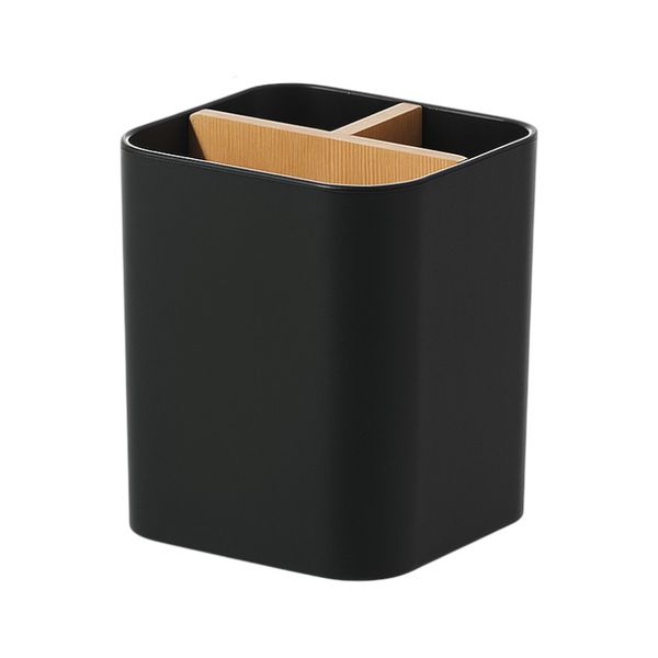 3-Compartment Desktop Storage Box - Black