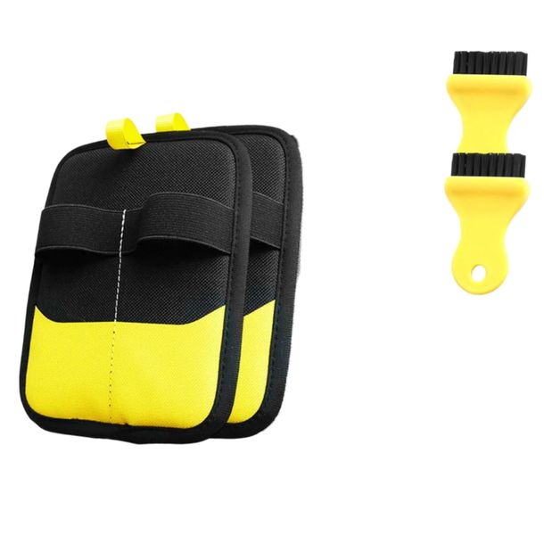 2 items Electrostatic Pet Hair Removal Glove with Brush and Pouch