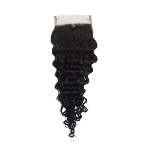 LolaSilk 4x4inch Free Part Lace Closure Brazilian Human Hair Deep Wave
