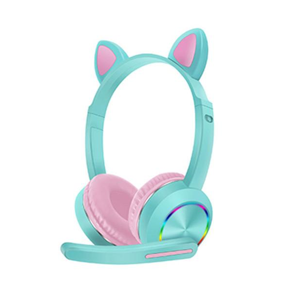 Cat Ear AKZ-K23 Bluetooth Headphones With Mic &amp; LED's - Purple