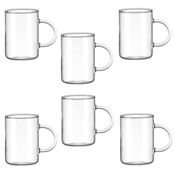 Leonardo Glass Mug with Handle Transparent NOVO 360ml – Set of 6