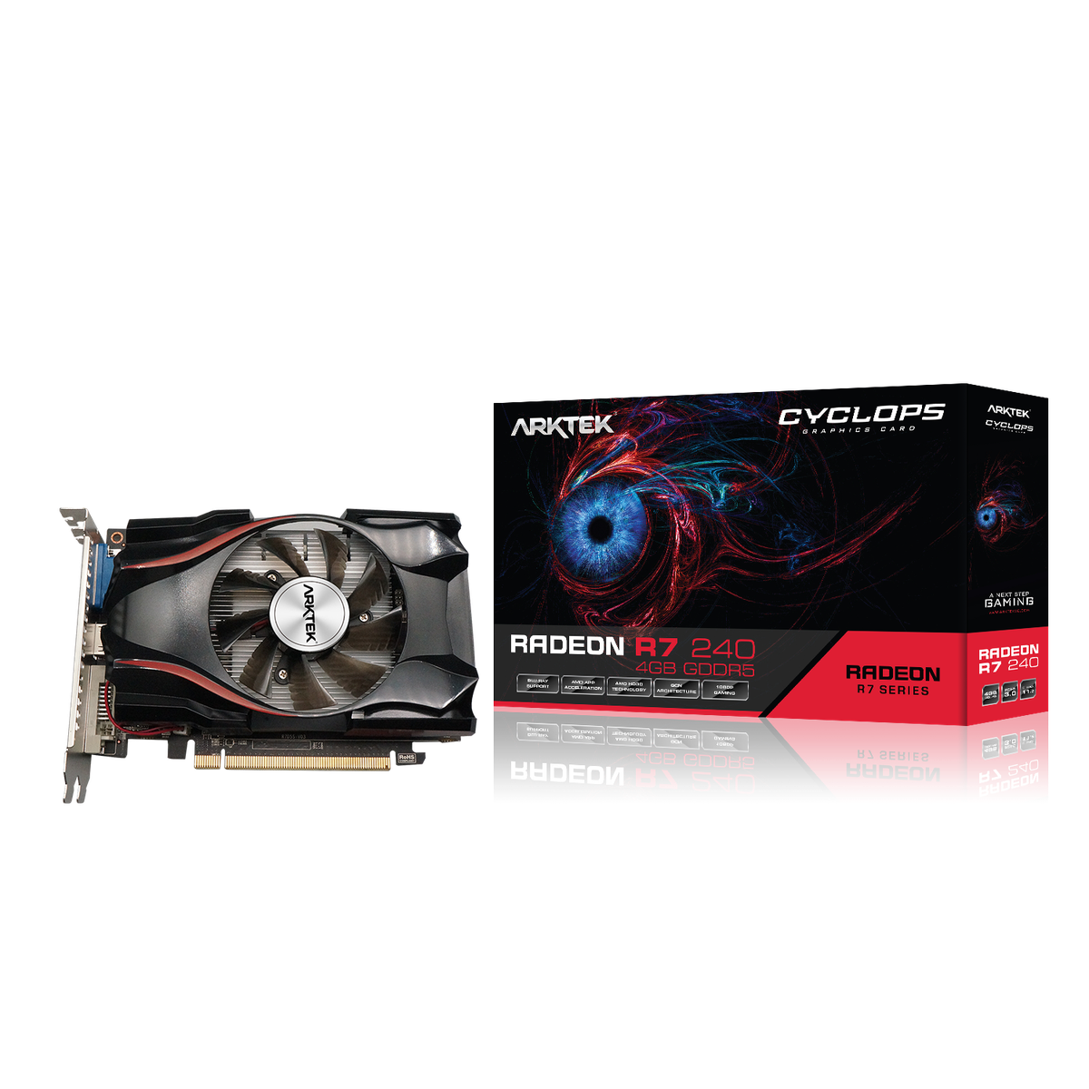 Arktek AMD Radeon R7 240 4GB GDDR5 128-bit HDMI / DVI / VGA Graphics ...