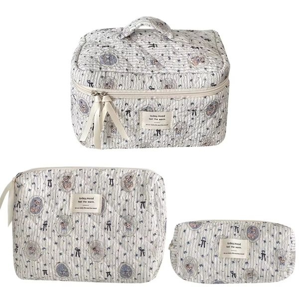 Quilted Bear Makeup and Cosmetic Bag
